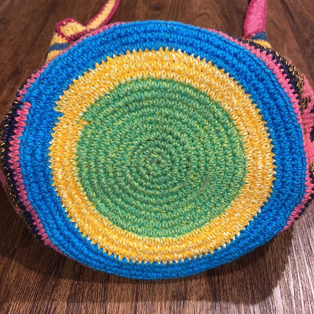 Hand Crochet Muli-colored Woven Hobo Bag